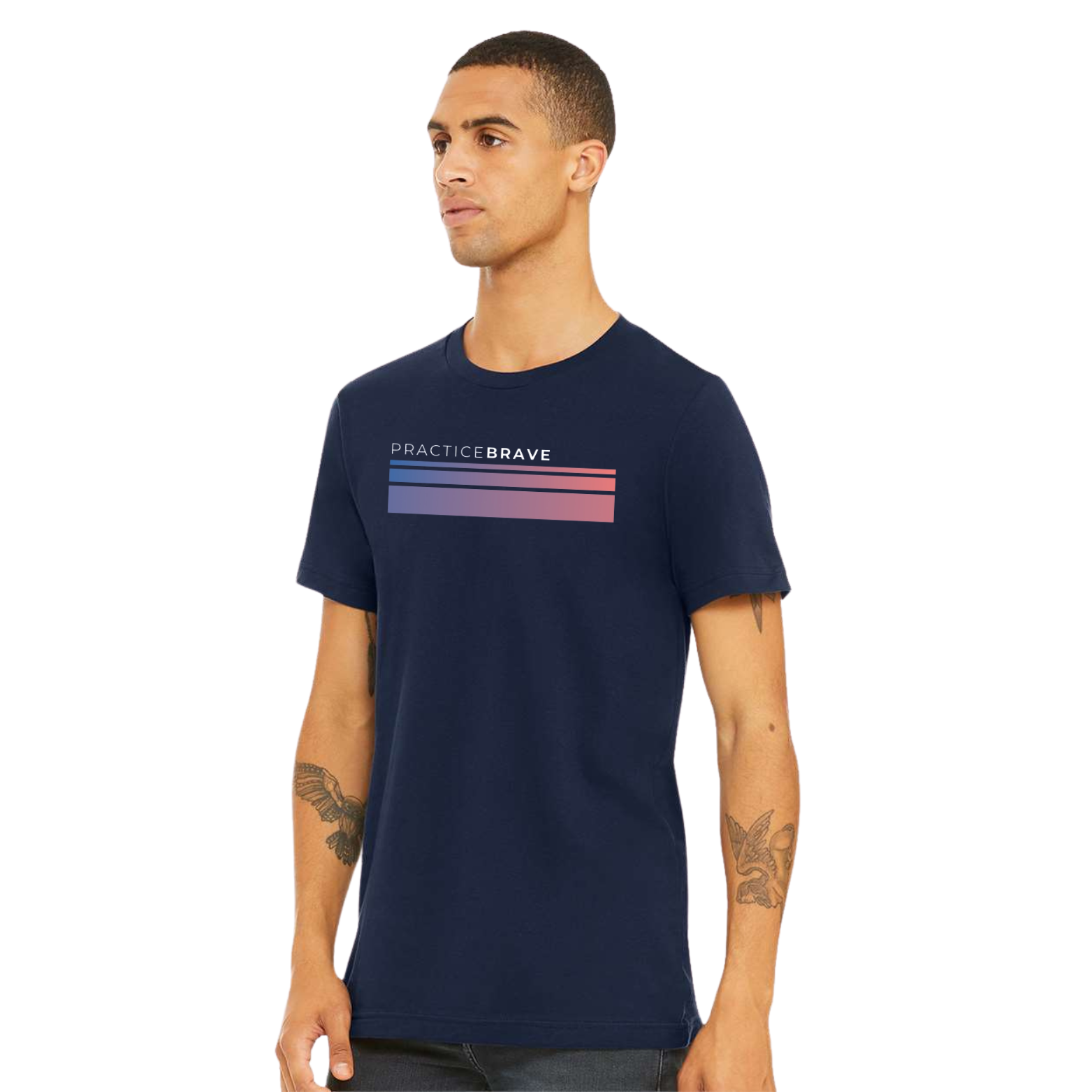 Practice Brave BELLA+CANVAS Unisex Jersey Tee with Fade Logo