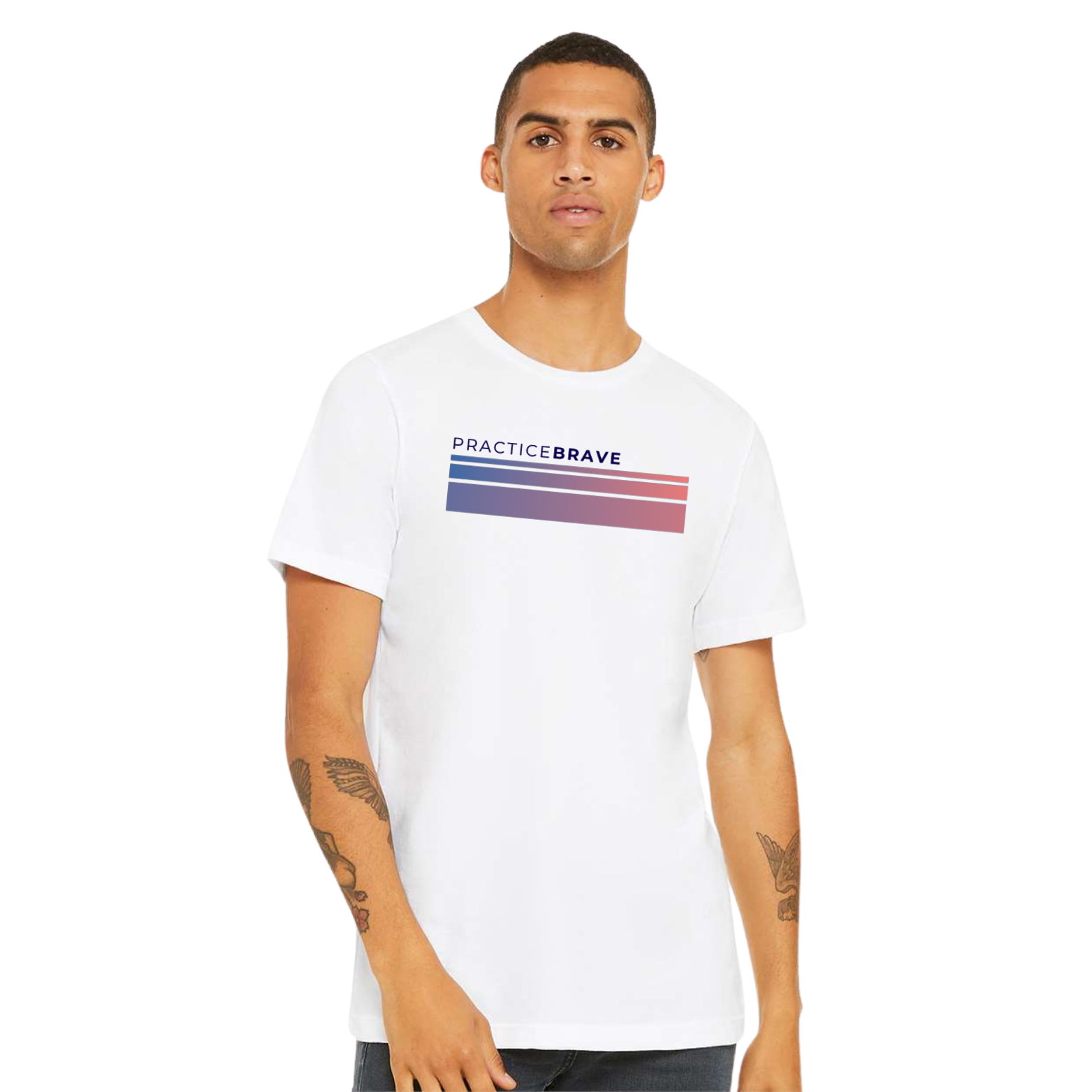 Practice Brave BELLA+CANVAS Unisex Jersey Tee with Fade Logo