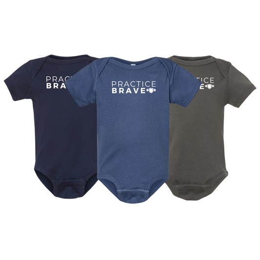 Practice Brave Rabbit Skins Infant Baby Rib Bodysuit with Logo
