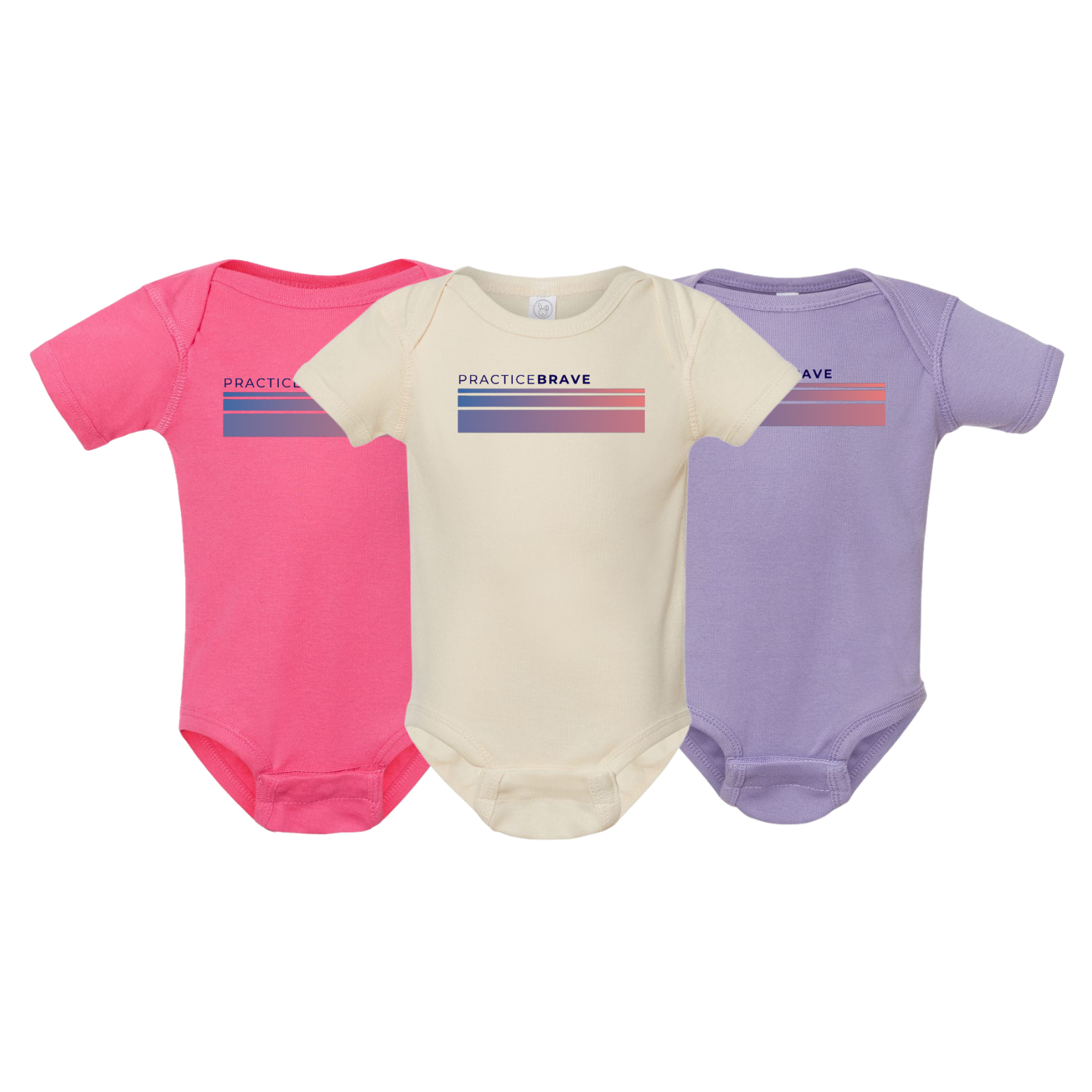 Practice Brave Rabbit Skins Infant Baby Rib Bodysuit with Fade Logo