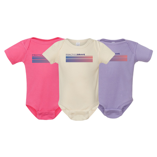 Practice Brave Rabbit Skins Infant Baby Rib Bodysuit with Fade Logo