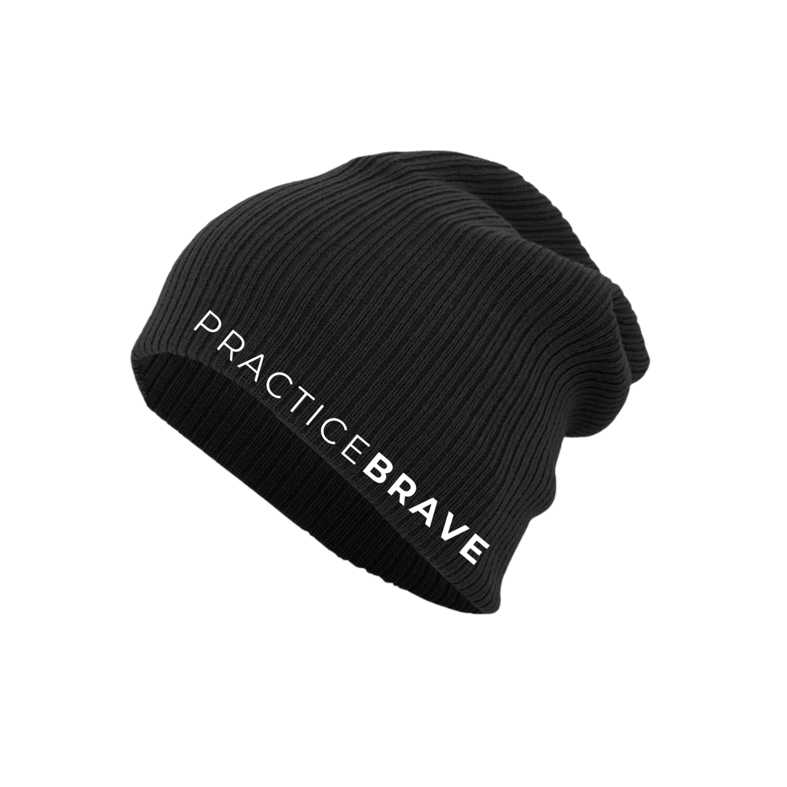 Practice Brave Pacific Headwear Slouchy Beanie with PB Logo on Left Side
