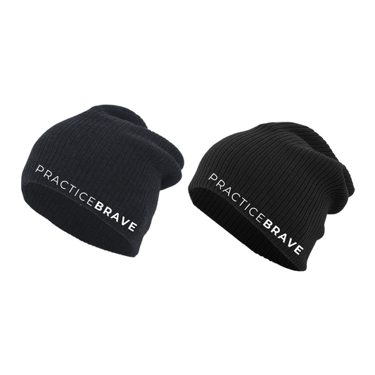 Practice Brave Pacific Headwear Slouchy Beanie with PB Logo on Left Side