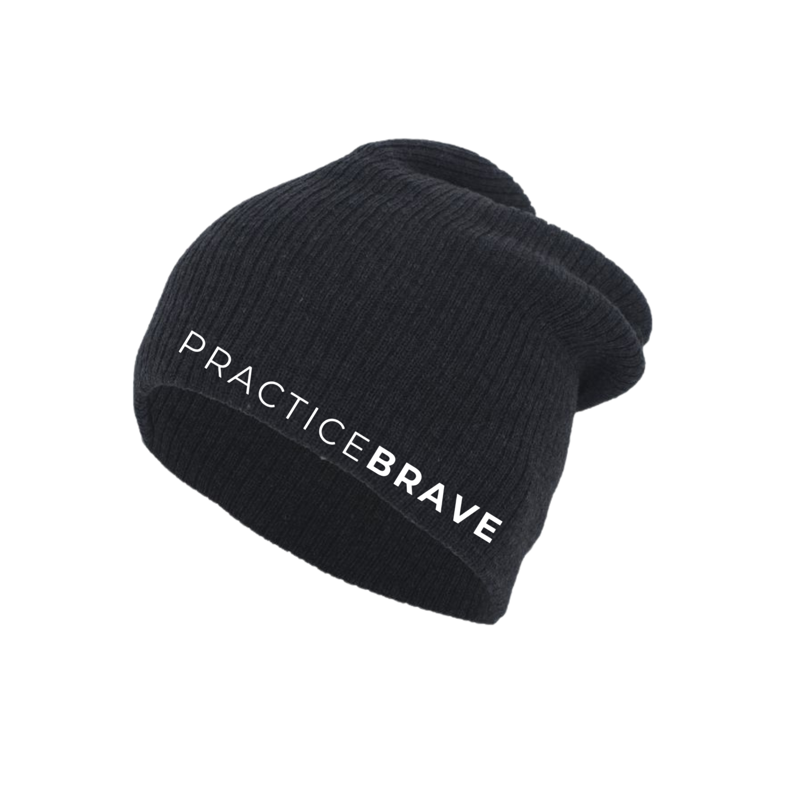 Practice Brave Pacific Headwear Slouchy Beanie with PB Logo on Left Side