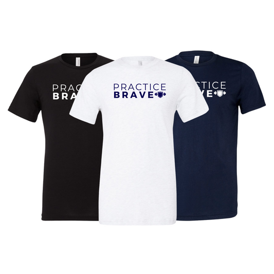 Practice Brave BELLA+CANVAS Unisex Triblend Tee with Logo