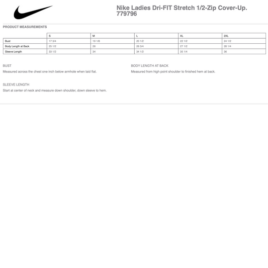 Green Diamond Nike Ladies Dri-FIT Stretch 1/2-Zip Cover-Up with Embroidered Logo