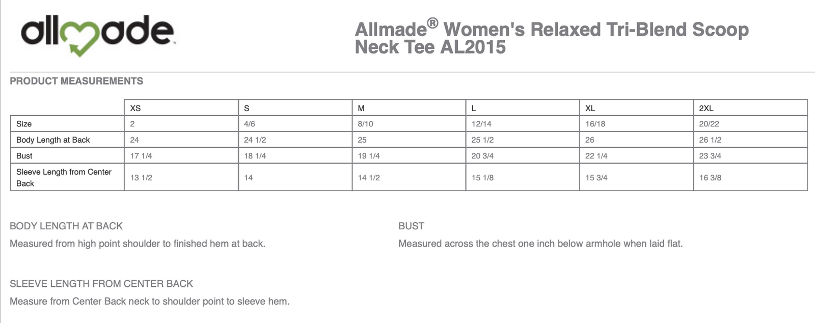 Green Diamond Allmade Women’s Relaxed Tri-Blend Scoop Neck Tee with Square Logo