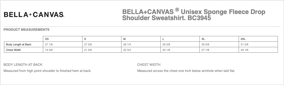 CrossFit BELLA+CANVAS Unisex Fleece Drop Shoulder Crewneck Sweatshirt with Logo