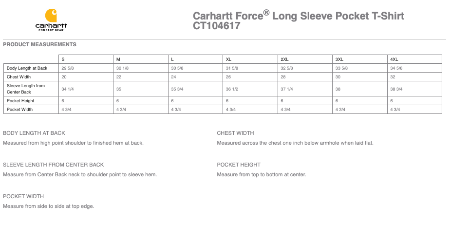 Green Daimond Carhartt Force Long Sleeve Pocket T-Shirt with Screen Printed Logo