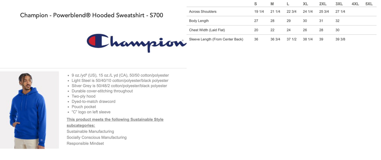 **Optional but recommended** Boulder Mountain Warrior Champion Powerblend Hoodie with Logo