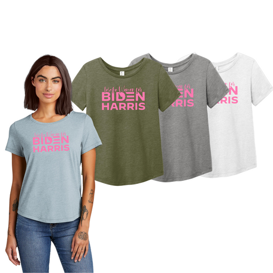 Women for Biden Allmade Women’s Relaxed Tri-Blend Scoop Neck Tee with Screen Printed Logo