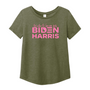 Women for Biden Allmade Women’s Relaxed Tri-Blend Scoop Neck Tee with Screen Printed Logo