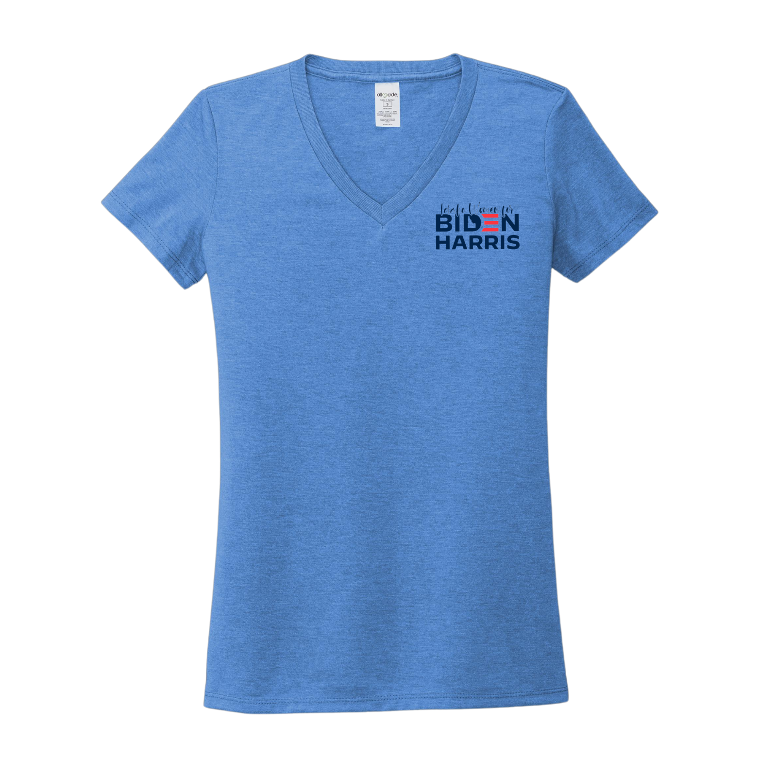 Women for Biden Allmade Women’s Tri-Blend V-Neck Tee with Screen Printed Logo