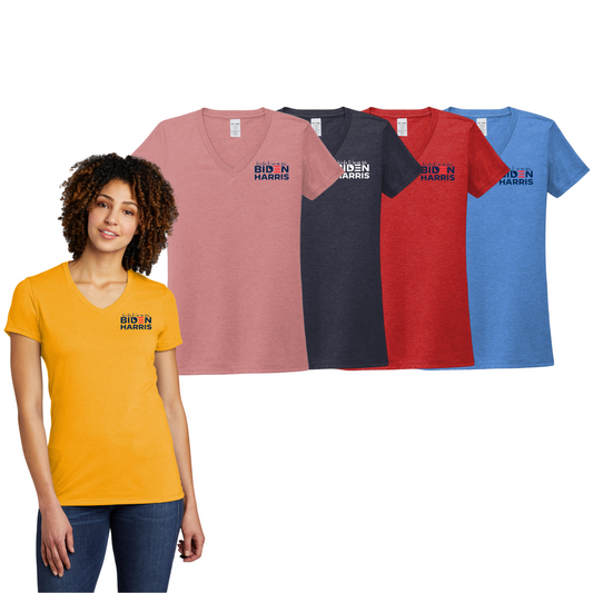 Women for Biden Allmade Women’s Tri-Blend V-Neck Tee with Screen Printed Logo