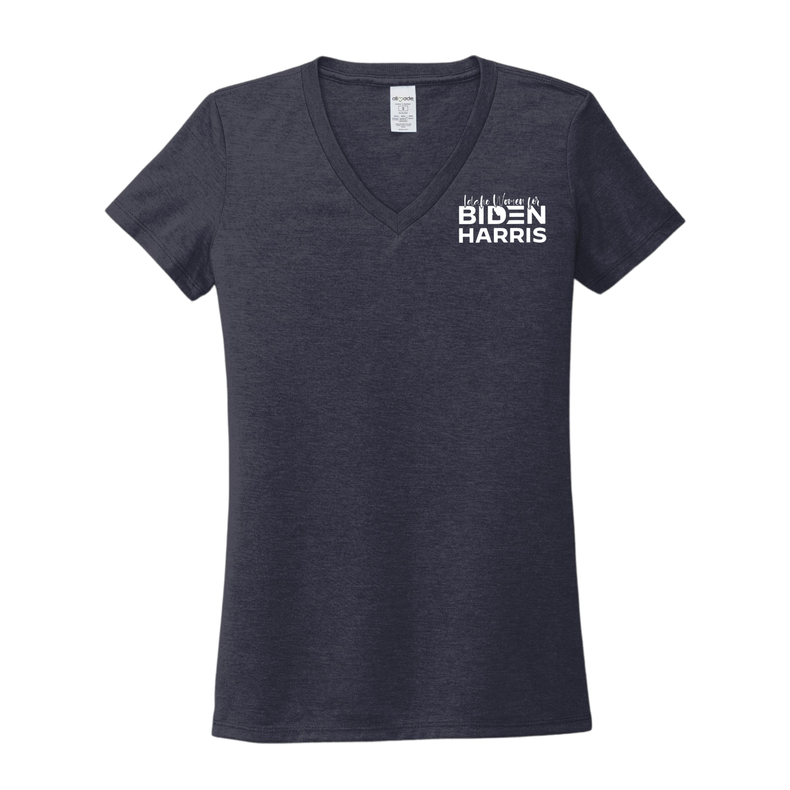 Women for Biden Allmade Women’s Tri-Blend V-Neck Tee with Screen Printed Logo