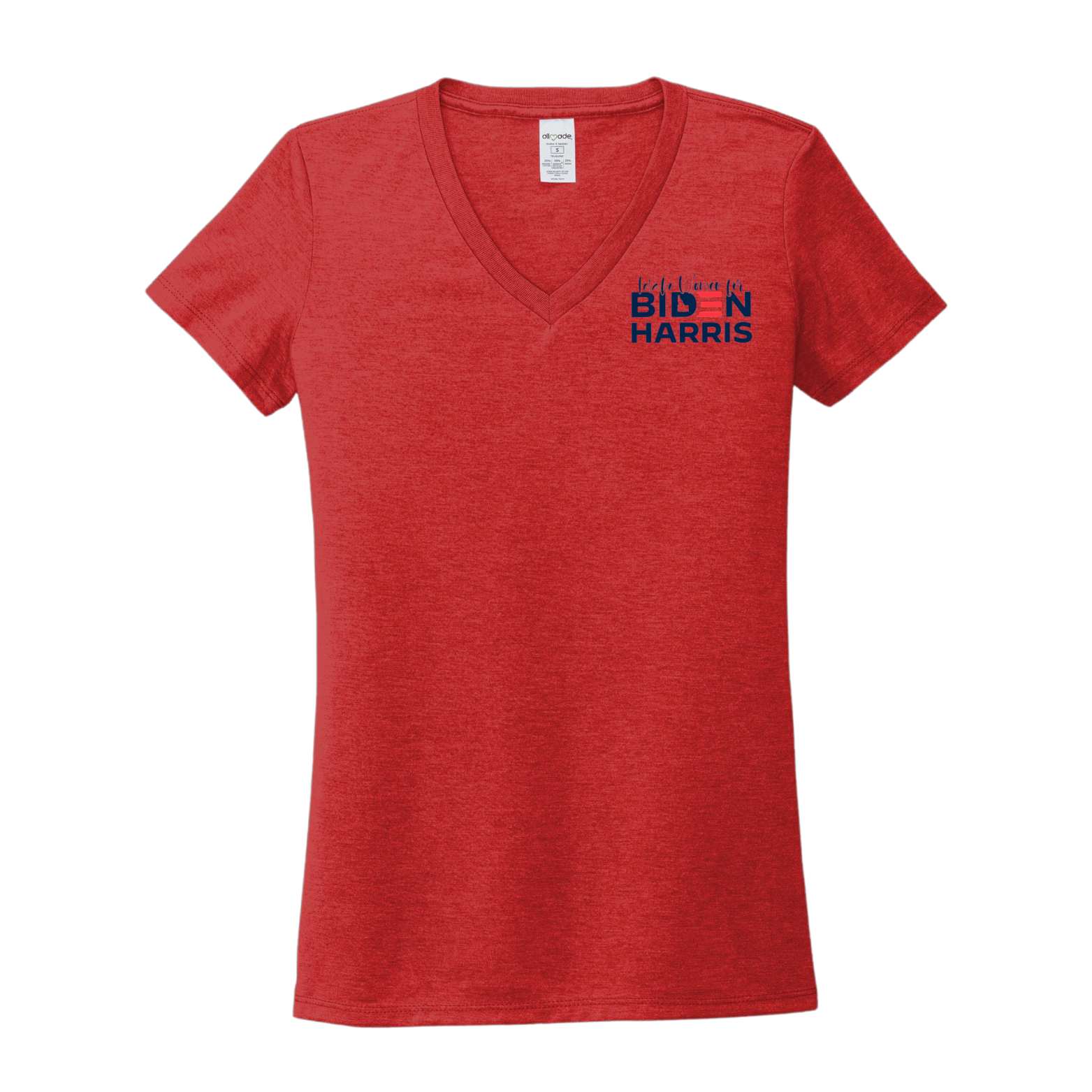 Women for Biden Allmade Women’s Tri-Blend V-Neck Tee with Screen Printed Logo