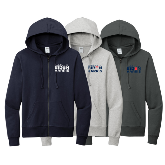 Women for Biden Allmade Unisex Organic French Terry Full-Zip Hoodie with Embroidered Logo