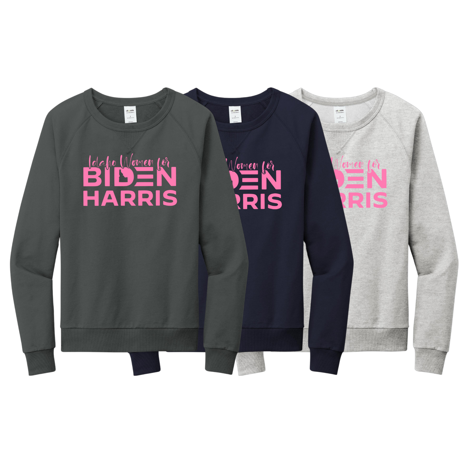 Women for Biden Allmade Unisex Organic French Terry Crewneck with Screen Printed Logo