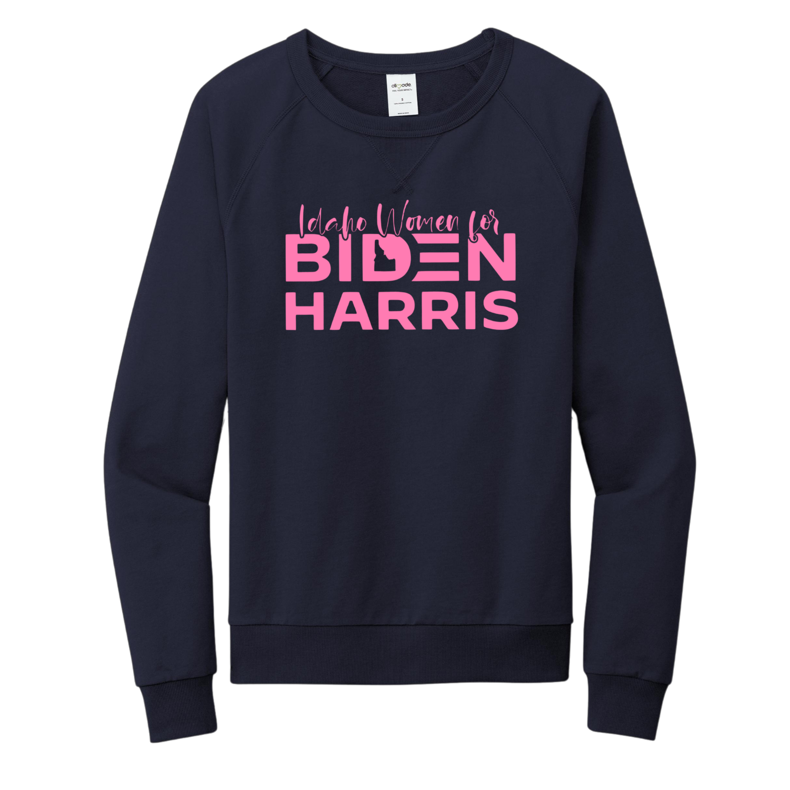 Women for Biden Allmade Unisex Organic French Terry Crewneck with Screen Printed Logo